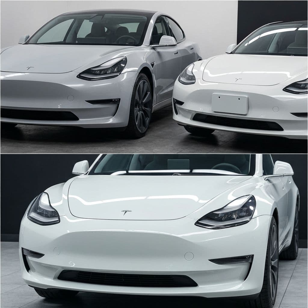 Tesla Model 3 and Model Y with paint protection film (PPF) packages