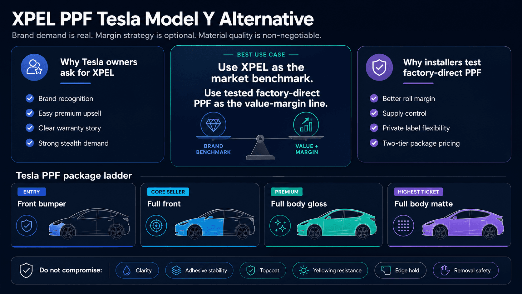 XPEL PPF Альтернатива для Tesla Model Y для Установщиков