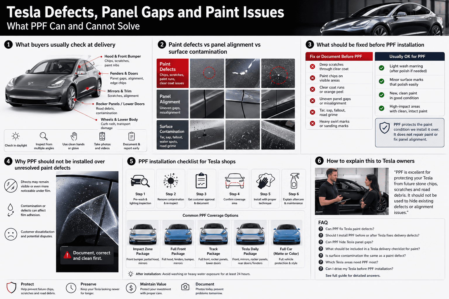 Tesla Defects, Panel Gaps and Paint Inspection Checklist
